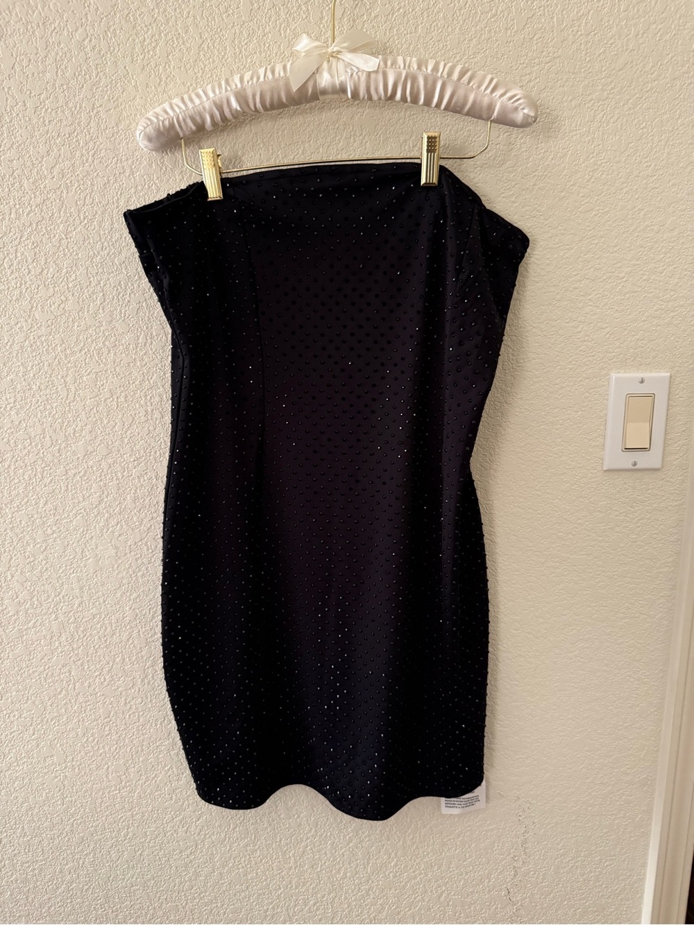 Topshop Black Strapless Embellished Mini Dress